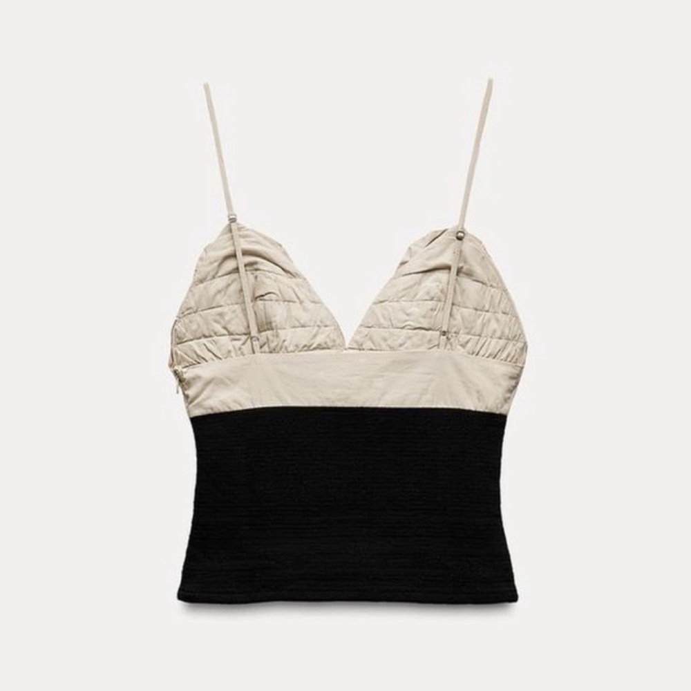ZARA Contrasting Ruffled Top - Picture 5 of 6